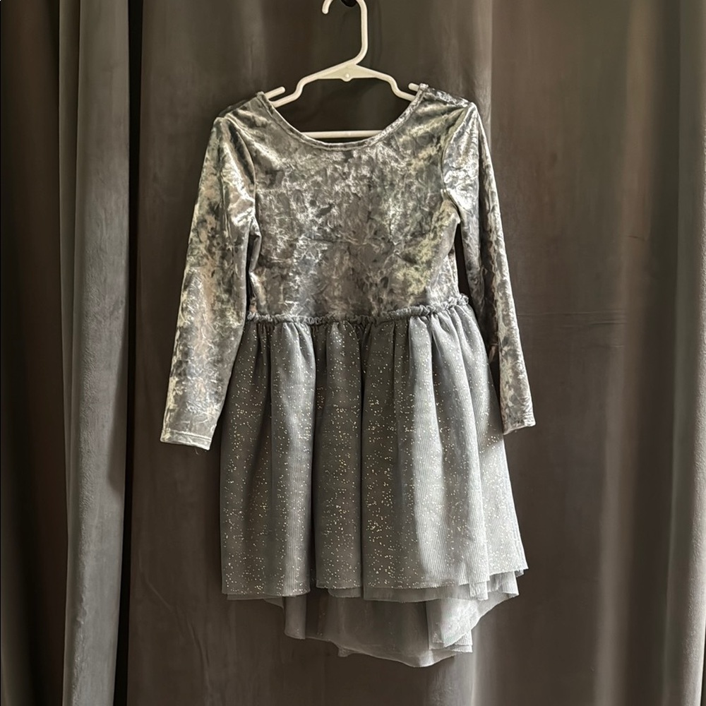 Cat & Jack Gray Velvet Dress